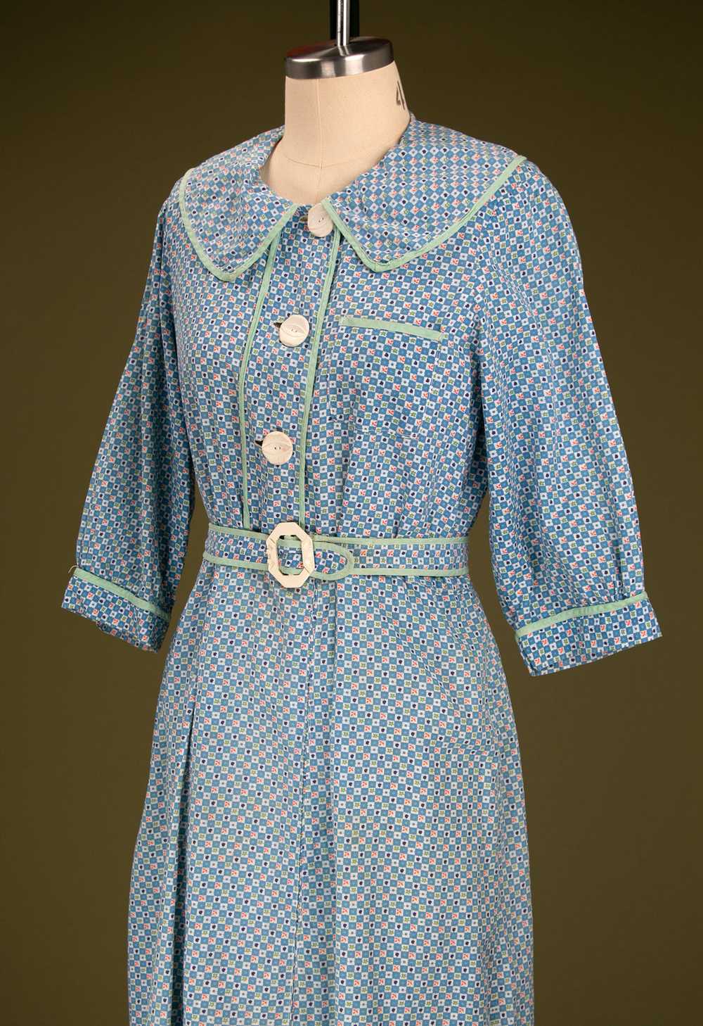 Vintage 1930's Depression Era Blue Farm Dress - image 6