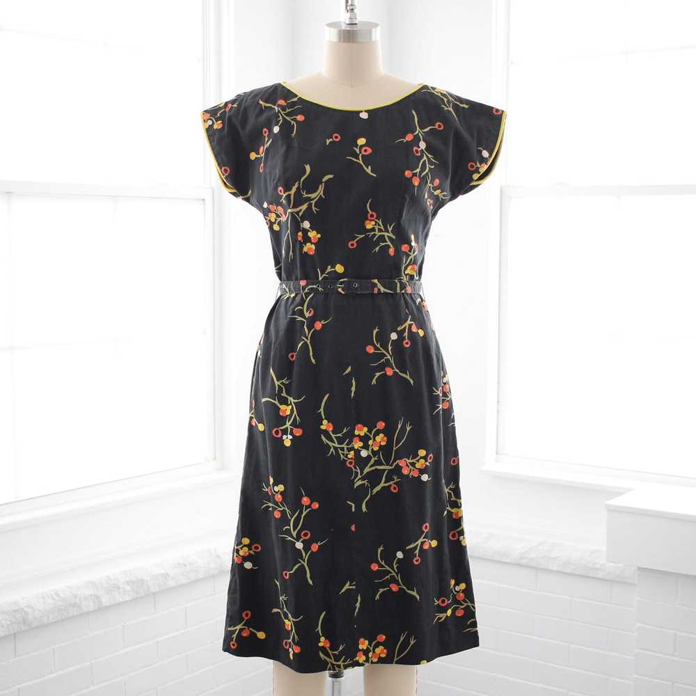 60s Cherry Blossom Sheath Dress - image 2