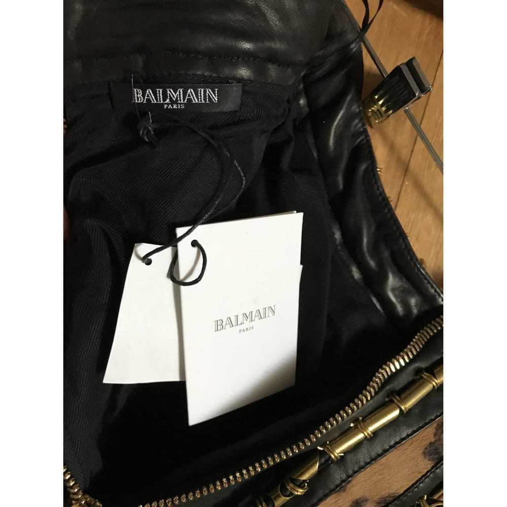 Balmain Leather mini skirt - image 4