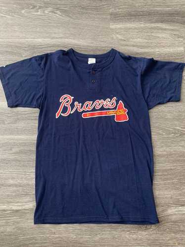 Blank Atlanta Braves Throwback Jersey, Plain Vintage V Neck