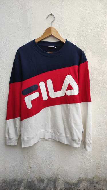 Fila Fila SpellOut Logo Color Block Sweater Shirt