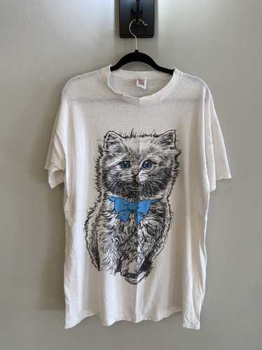 vintage cat tshirt japanese - Gem