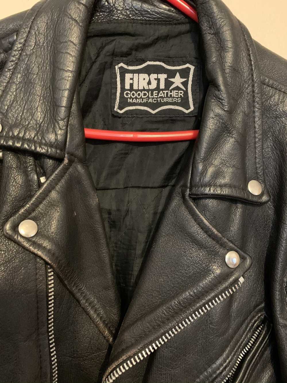 Vintage Vintage Moto Leather Jacket, Black - image 3