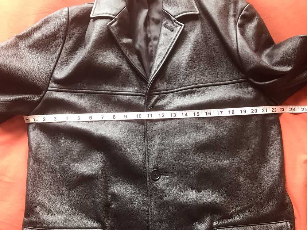 DKNY Slim fitting leather coat - image 5