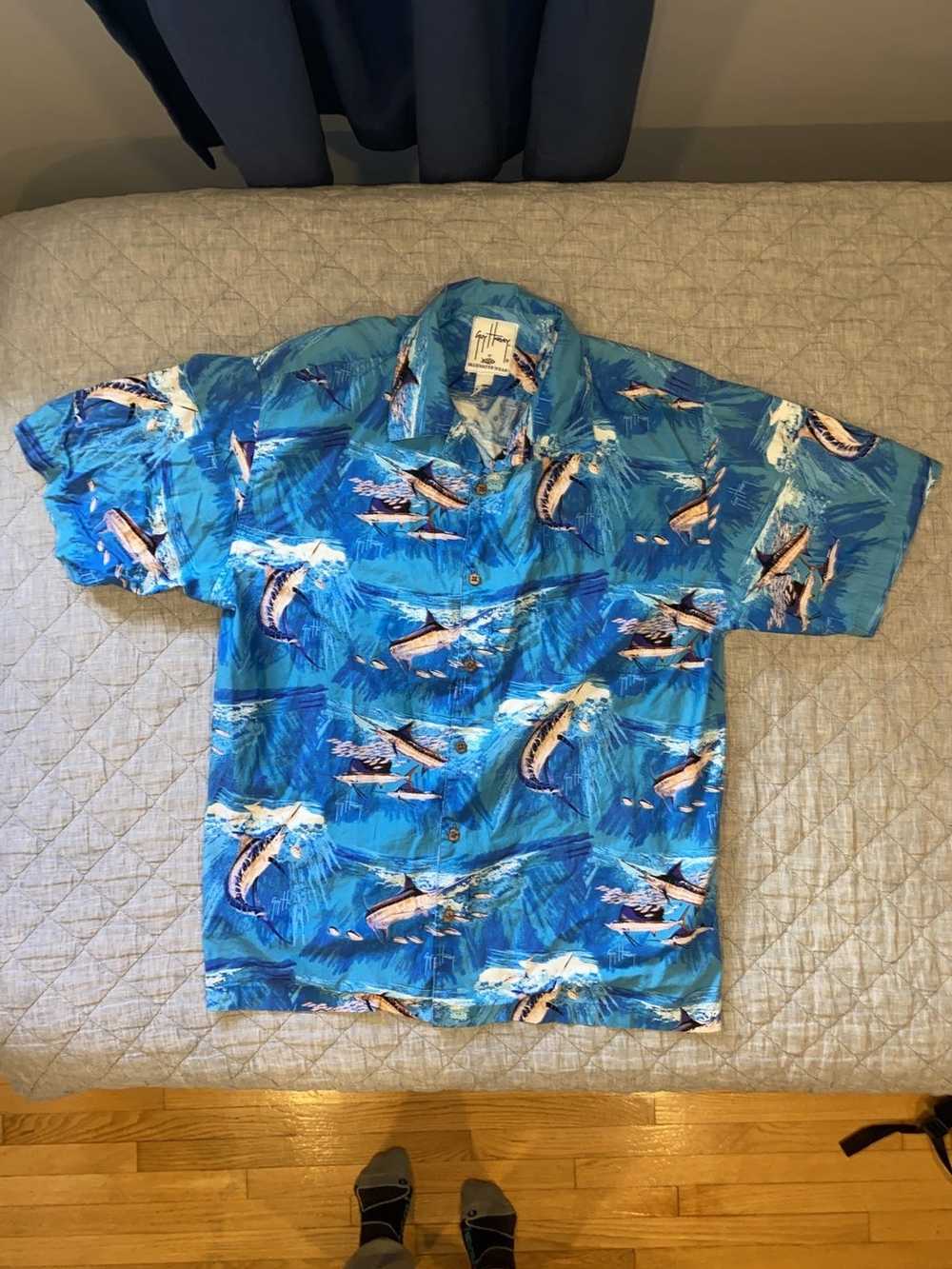 Guy Harvey Guy Harvey Marlin Bluewater Button Up - image 1