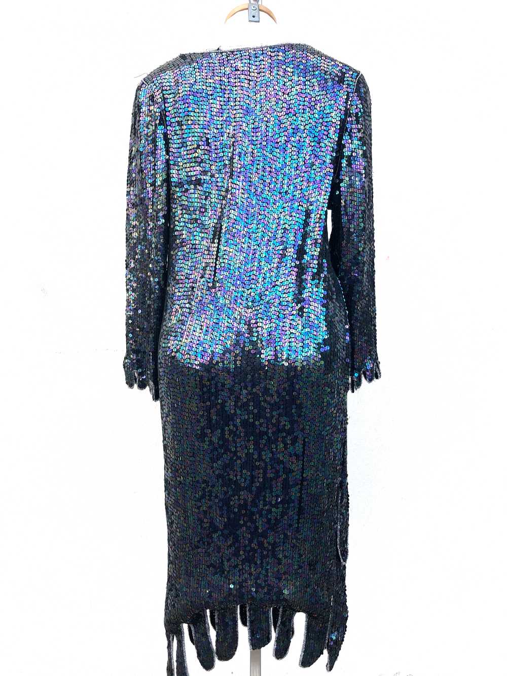 Vintage VTG 80s 1980s does 20s Silk Sequin Flappe… - image 9