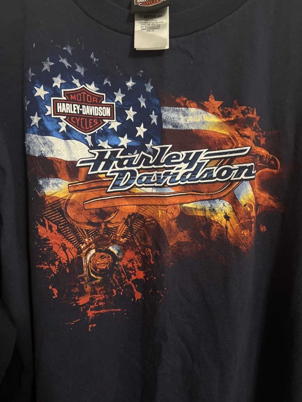 Harley Davidson × Vintage Navy long sleeve Harley… - image 3