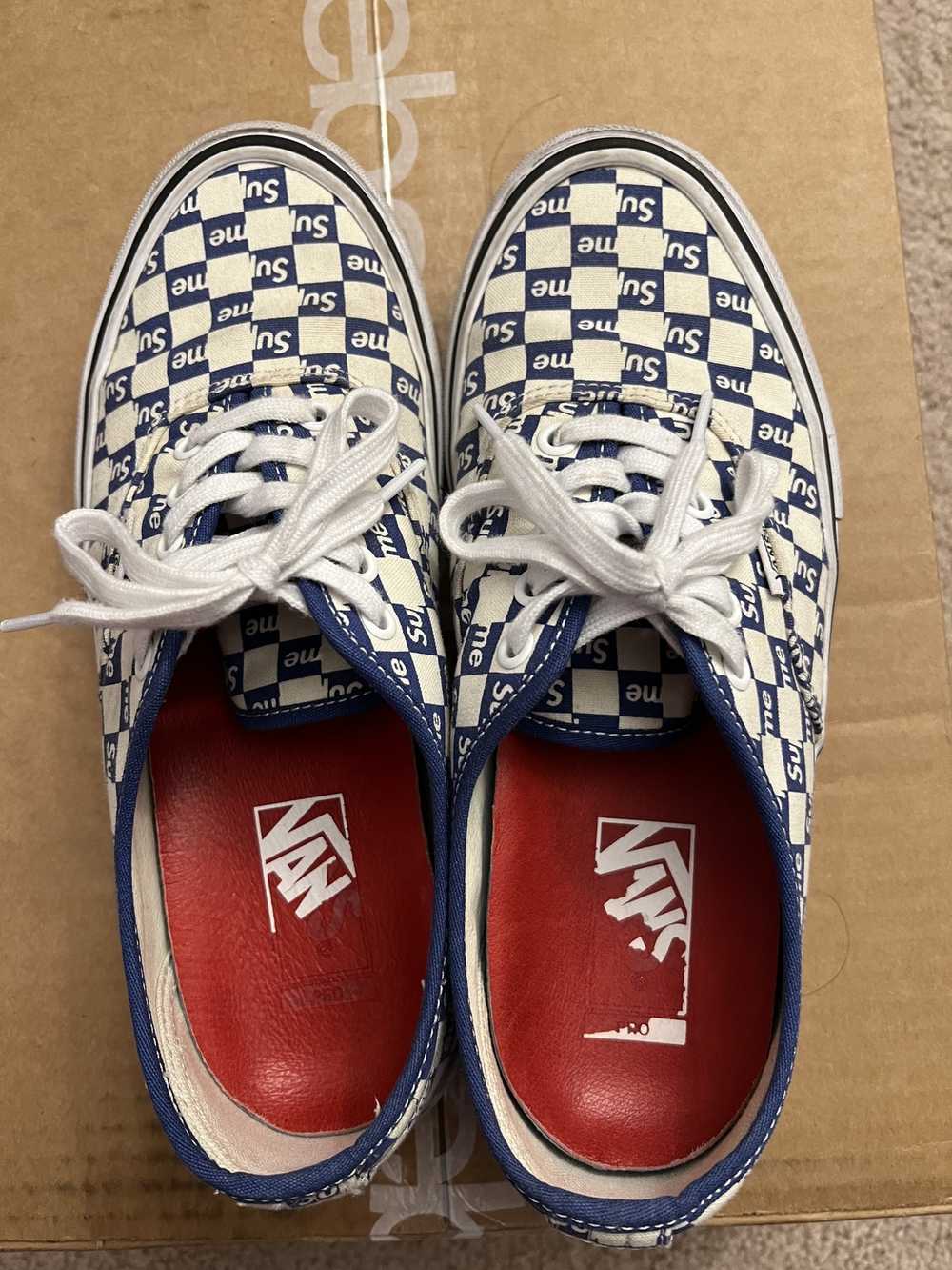 Supreme × Vans Vans Authentic Supreme Blue Checke… - image 3