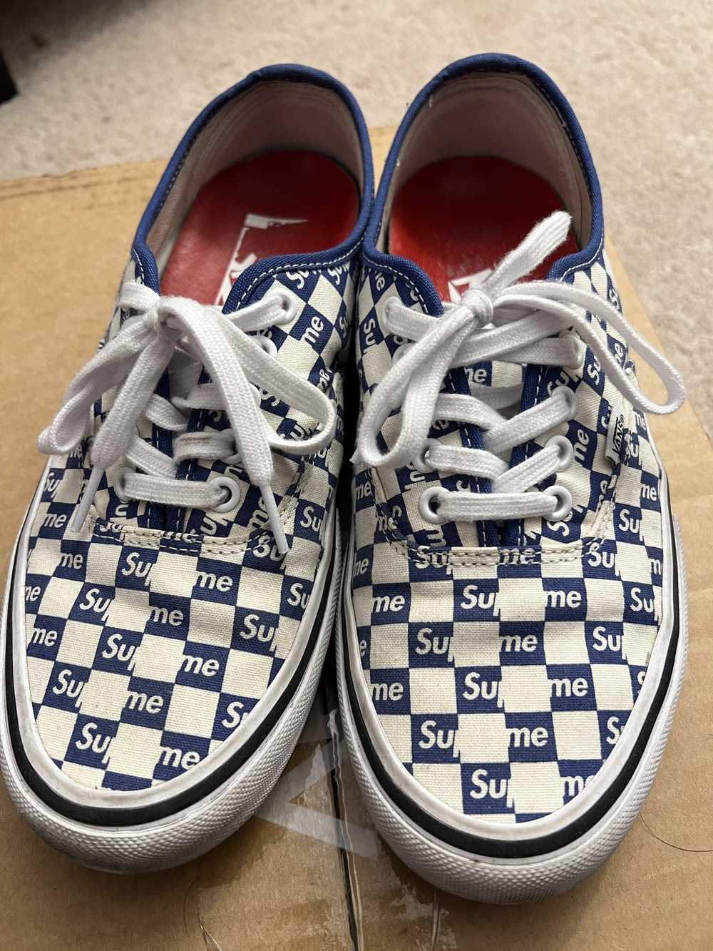 Supreme × Vans Vans Authentic Supreme Blue Checke… - image 6