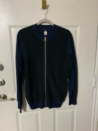 Paul Smith Full zip Merino wool sweater w zippered