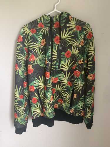 Vintage Tropical pattern thick hoodie