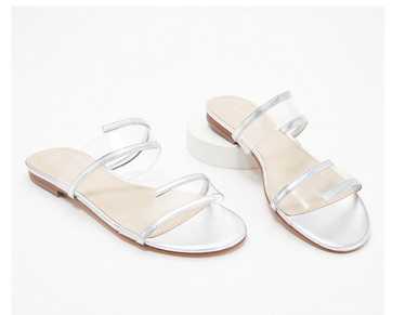 Marc Fisher Patent Clear Acrylic Slide Sandals Ca… - image 1