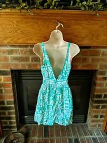 Hollister Brand Green And White Floral Print Dress