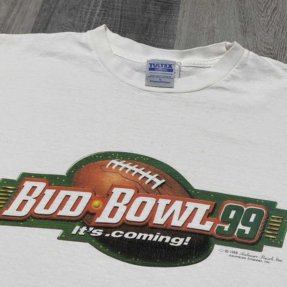 Tultex × Vintage Budweiser 1999 Super Bowl White … - image 3