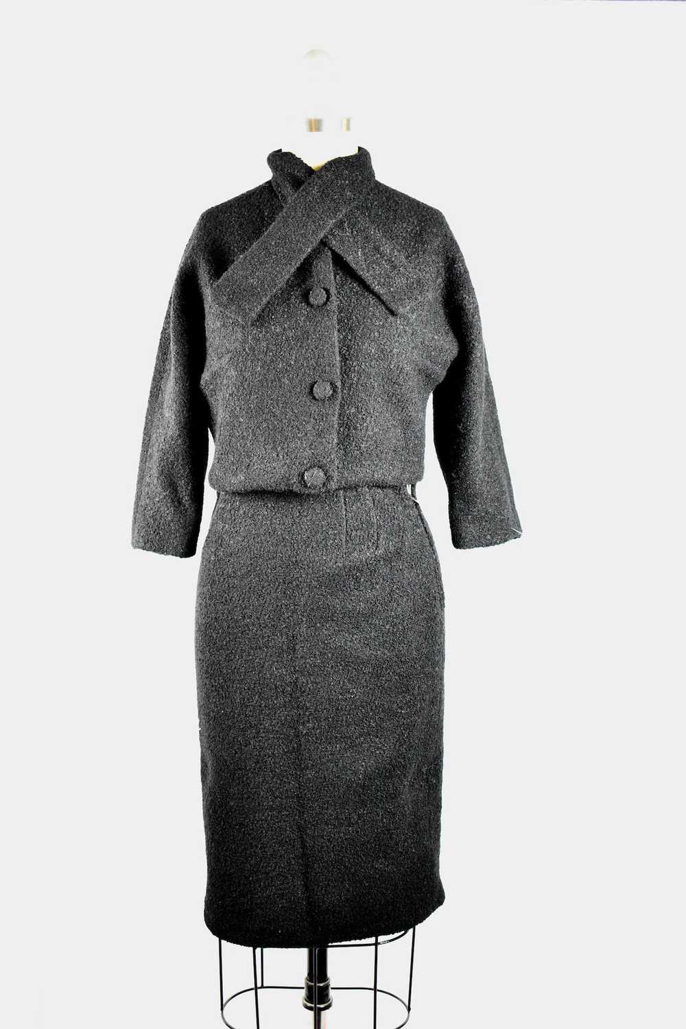 1950’s Black Renee Dupre Boucle Suit Set - image 1