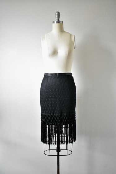Little Black Skirt With Fringe By Dolce and Gabban