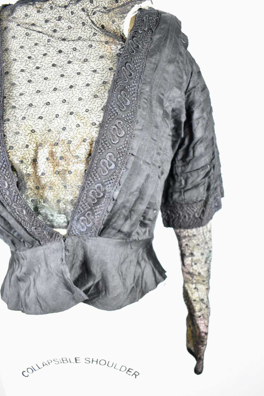 Vintage Antique Victorian Black Lace Blouse - image 11