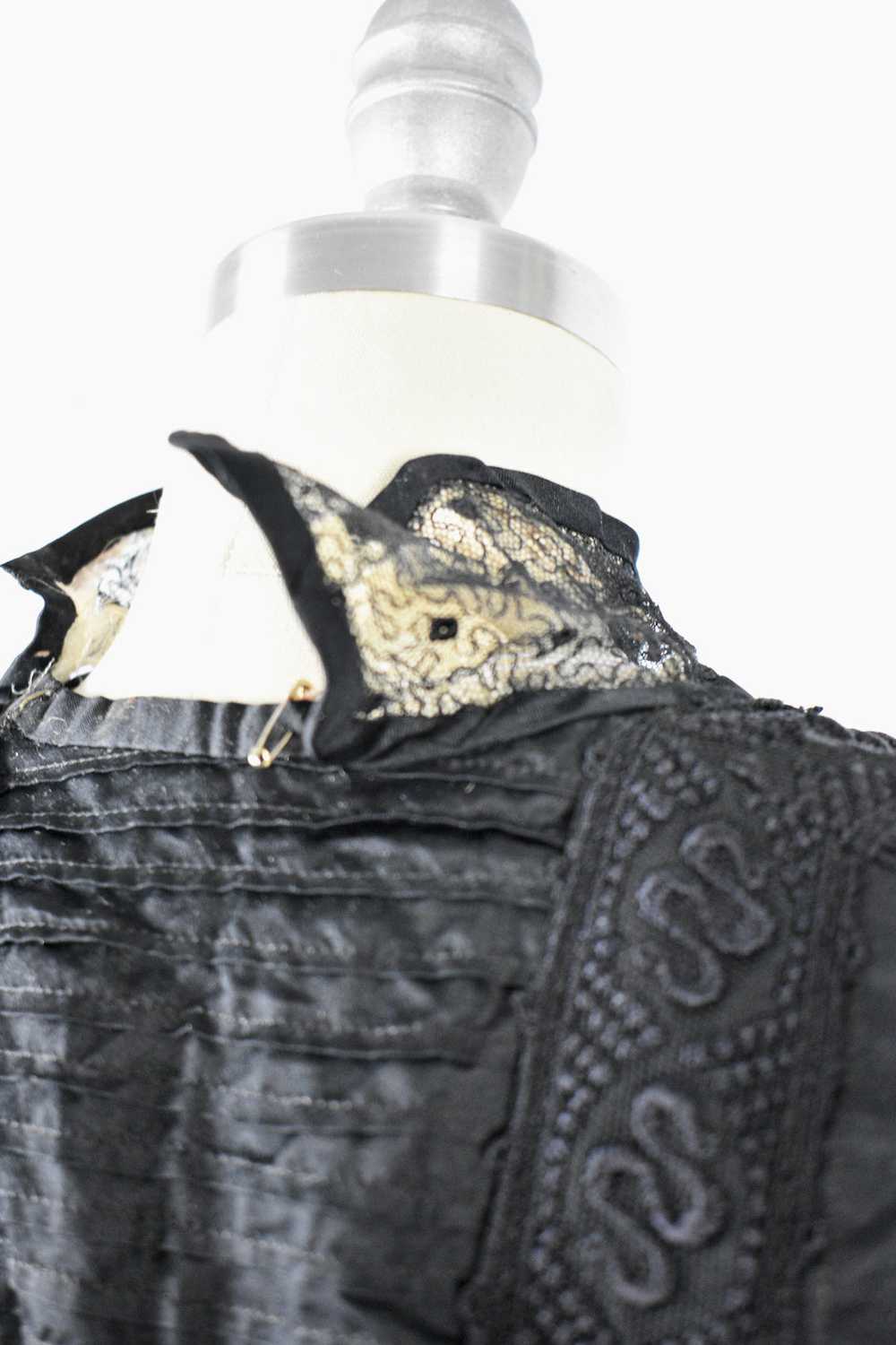 Vintage Antique Victorian Black Lace Blouse - image 8