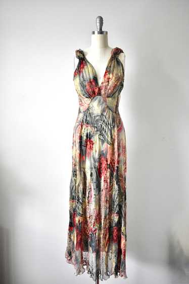 Vintage 1960s Sheer Floral Dress