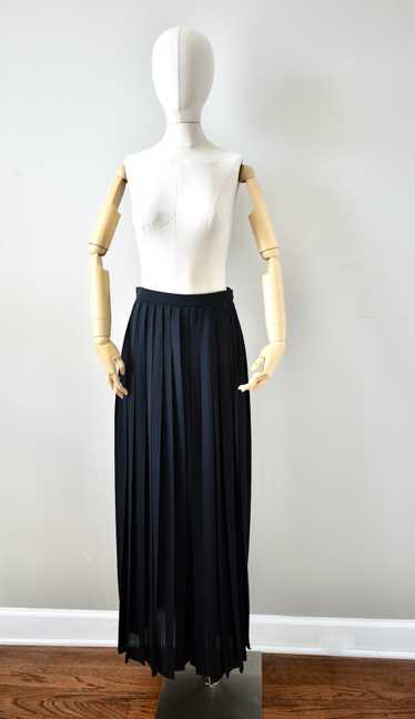 Vintage 1980s Bill Blass Black Pleated Wide Leg Pa