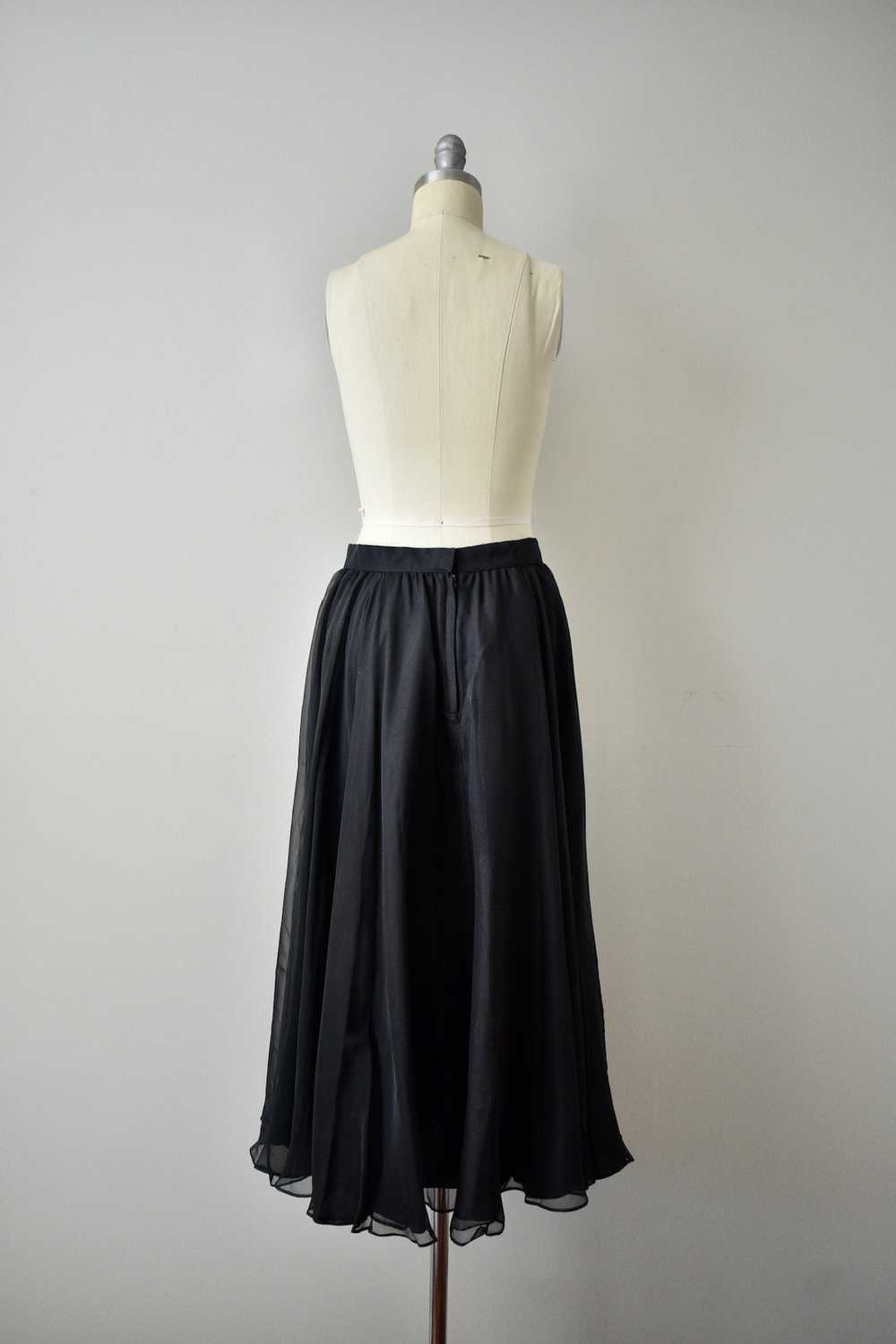 Vintage 1970s Flowy Black Skirt - image 3