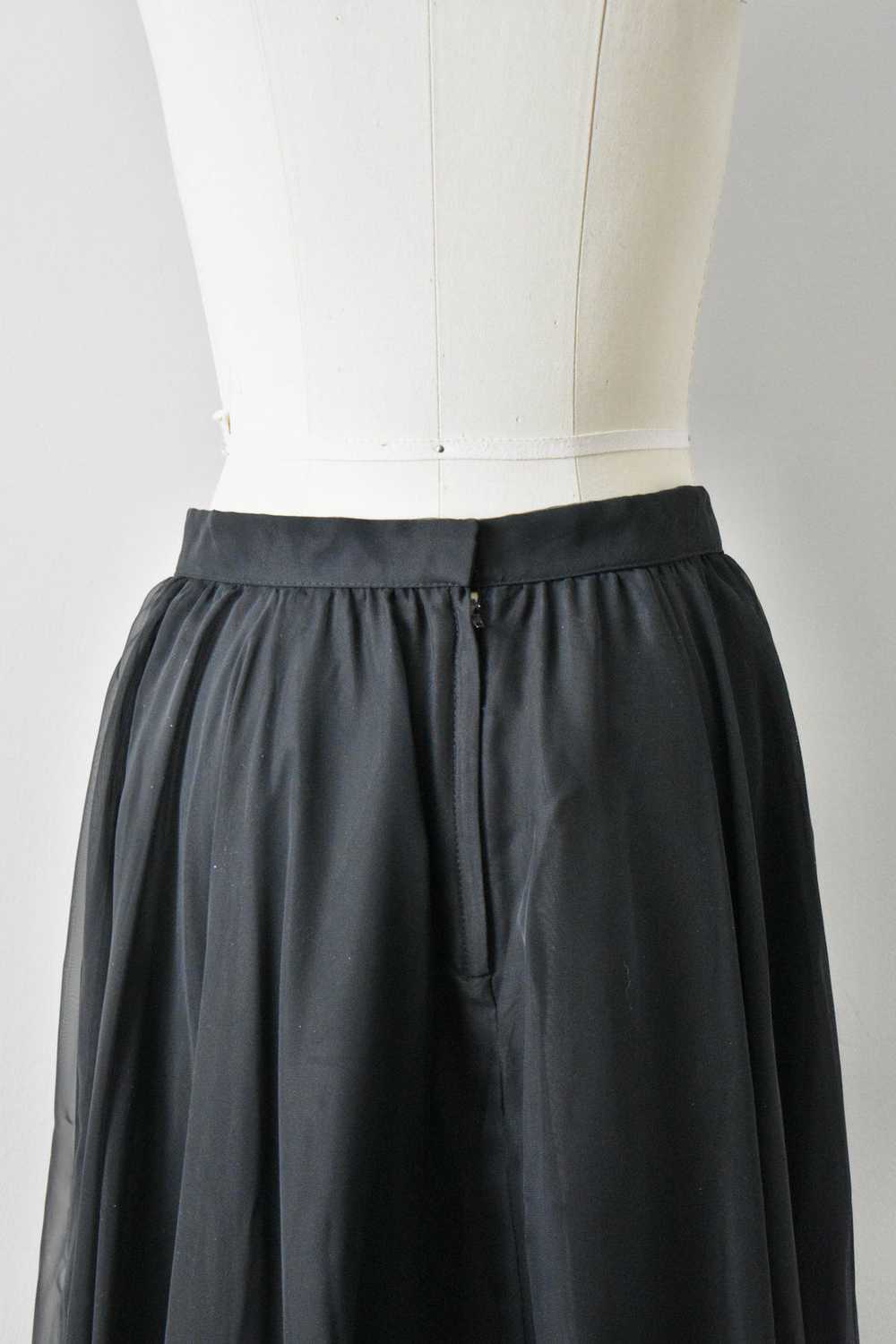 Vintage 1970s Flowy Black Skirt - image 4