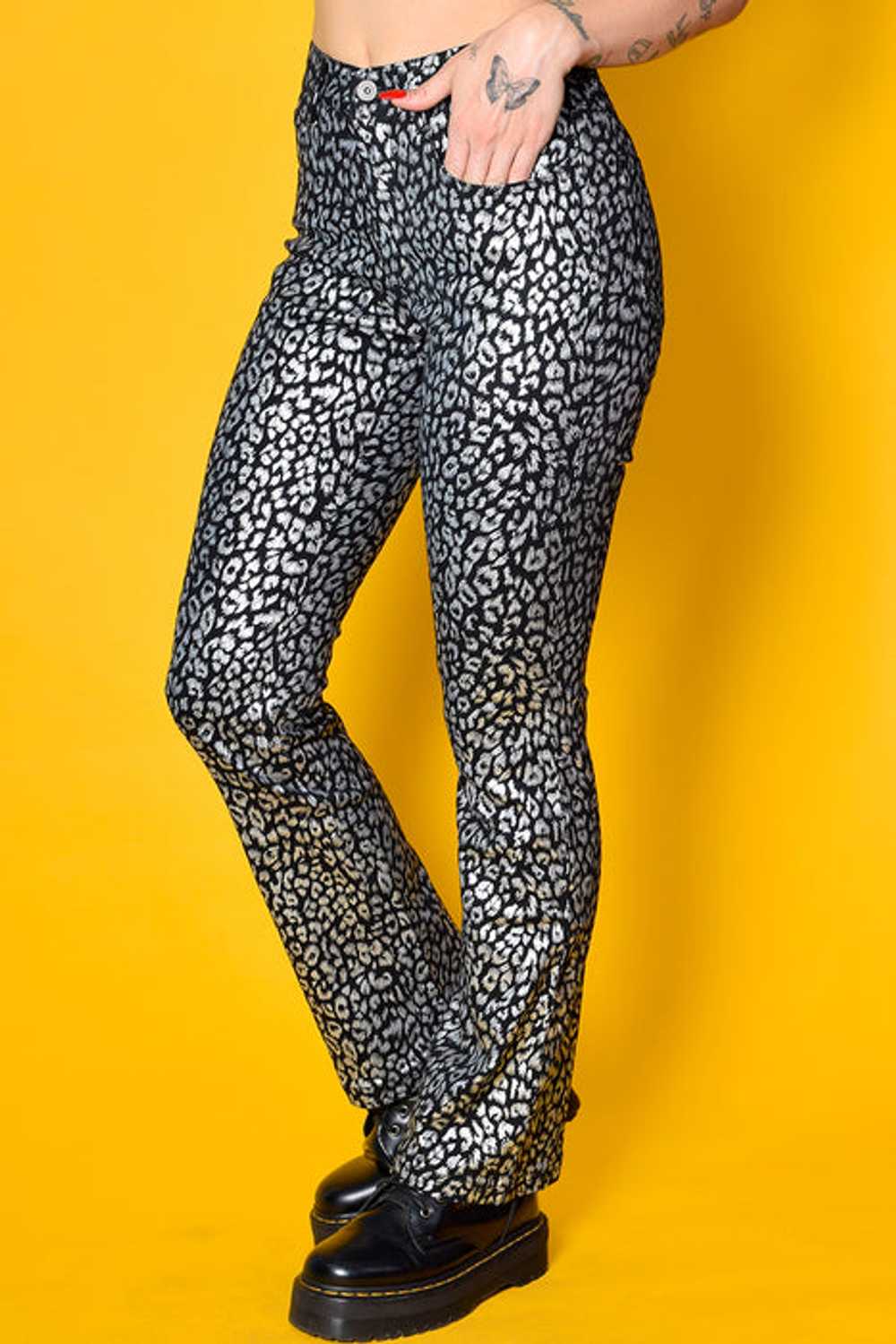 Deadstock Sonny Metallic Cheetah Print Flare Pants - image 1