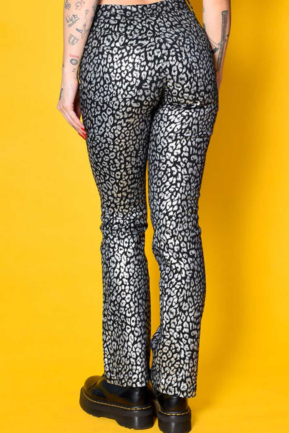 Deadstock Sonny Metallic Cheetah Print Flare Pants - image 4