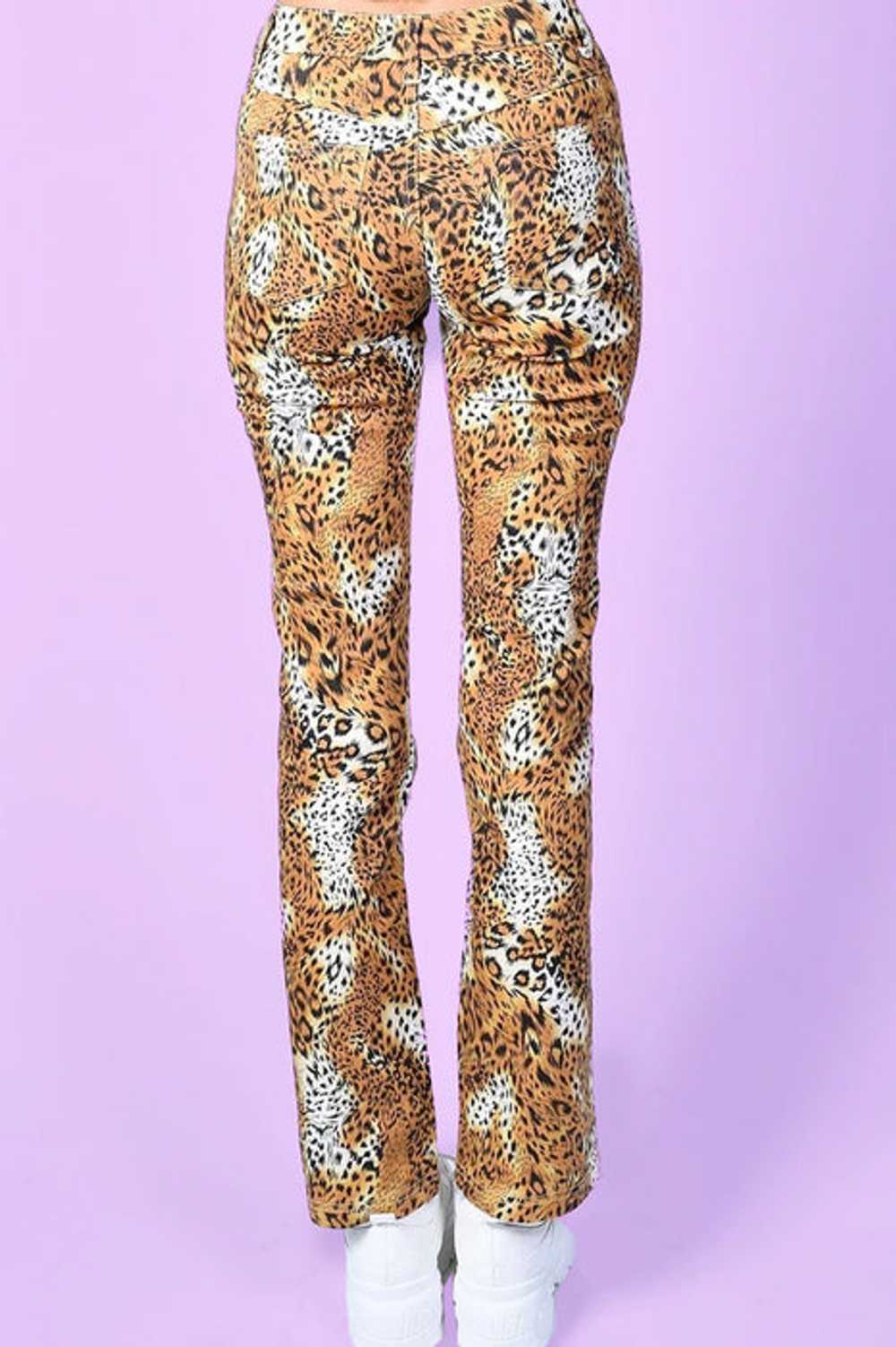Deadstock Amanda Leopard Print Flare Pants - image 3