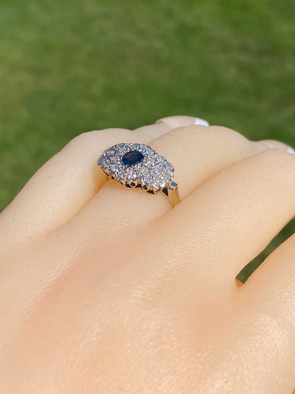 The Waverly: Antique Sapphire & Diamond Ring in W… - image 10