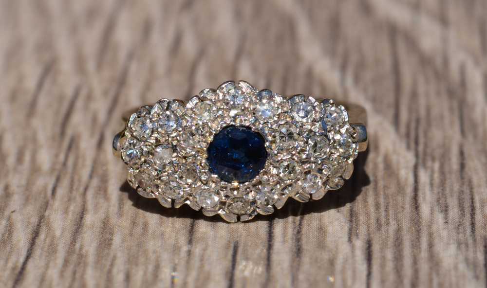 The Waverly: Antique Sapphire & Diamond Ring in W… - image 1