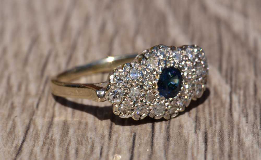 The Waverly: Antique Sapphire & Diamond Ring in W… - image 6