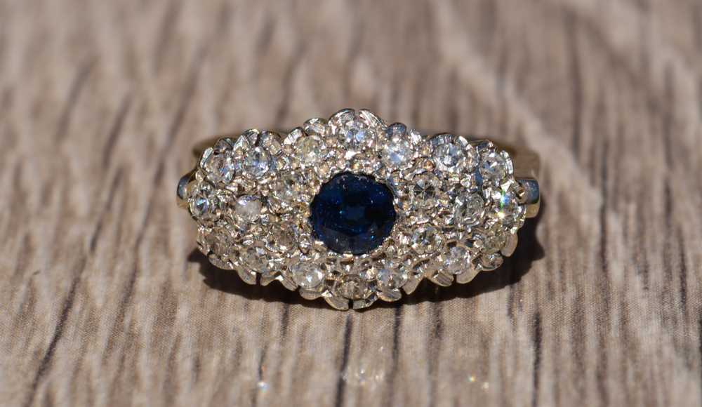 The Waverly: Antique Sapphire & Diamond Ring in W… - image 7