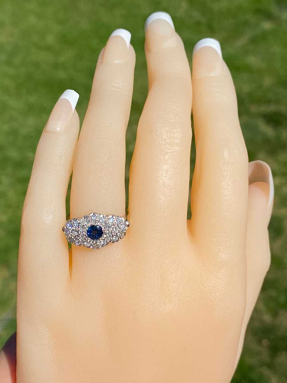 The Waverly: Antique Sapphire & Diamond Ring in W… - image 8