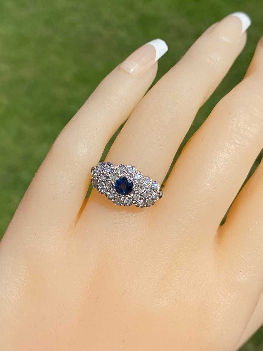 The Waverly: Antique Sapphire & Diamond Ring in W… - image 9