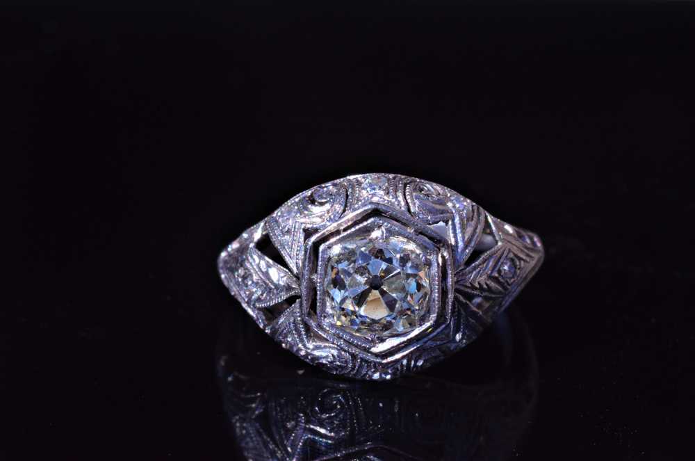 The Souderton: Antique Filigree Engagement Ring i… - image 1