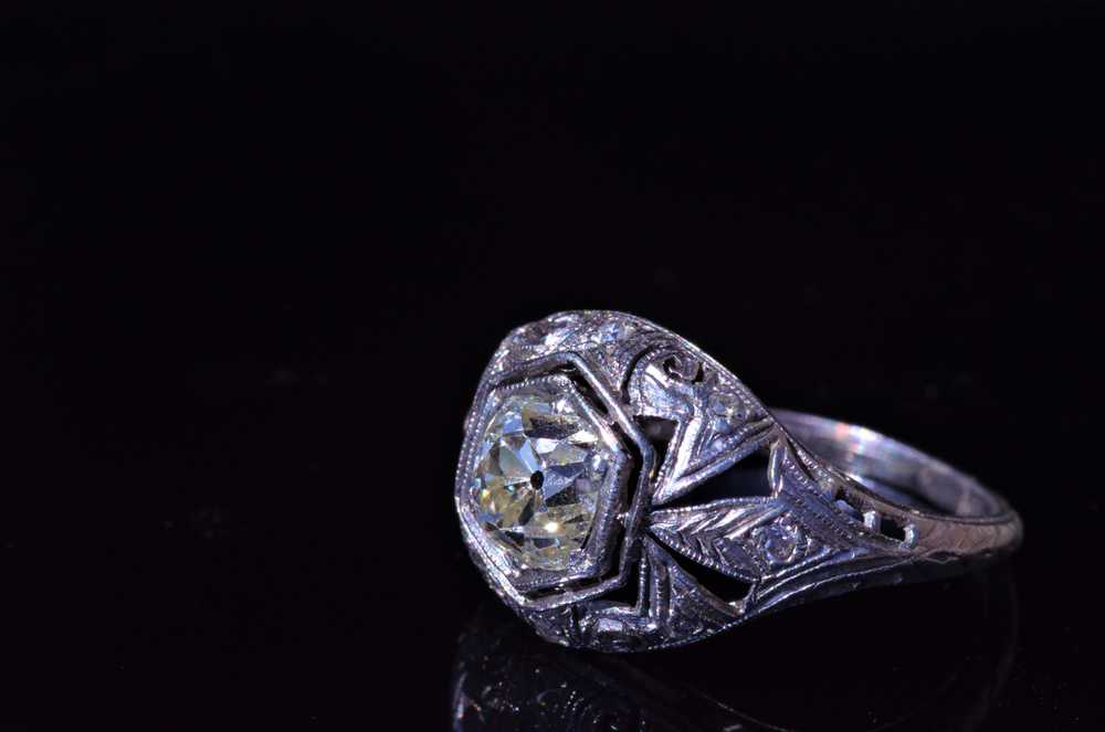 The Souderton: Antique Filigree Engagement Ring i… - image 2