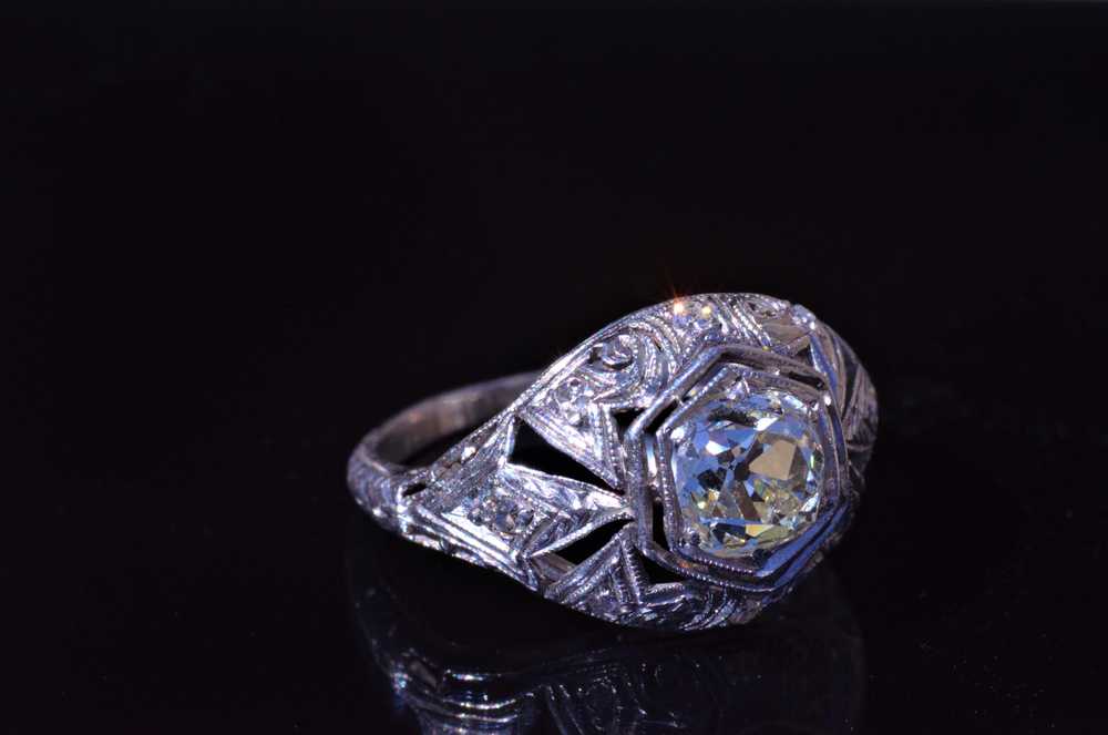 The Souderton: Antique Filigree Engagement Ring i… - image 3