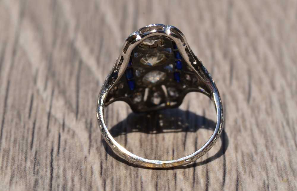 The Connecticut: Antique Filigree platinum ring s… - image 3