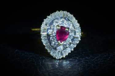 The Chicago: Two Tone Pear Shaped Ruby & Diamond … - image 1