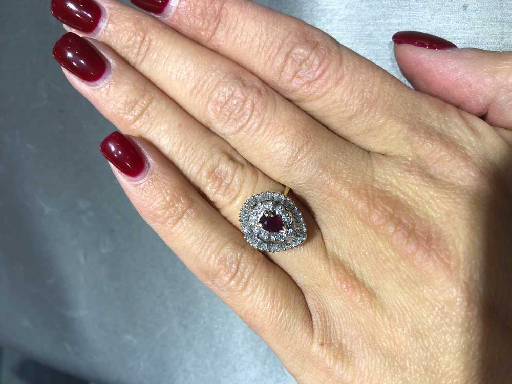 The Chicago: Two Tone Pear Shaped Ruby & Diamond … - image 8