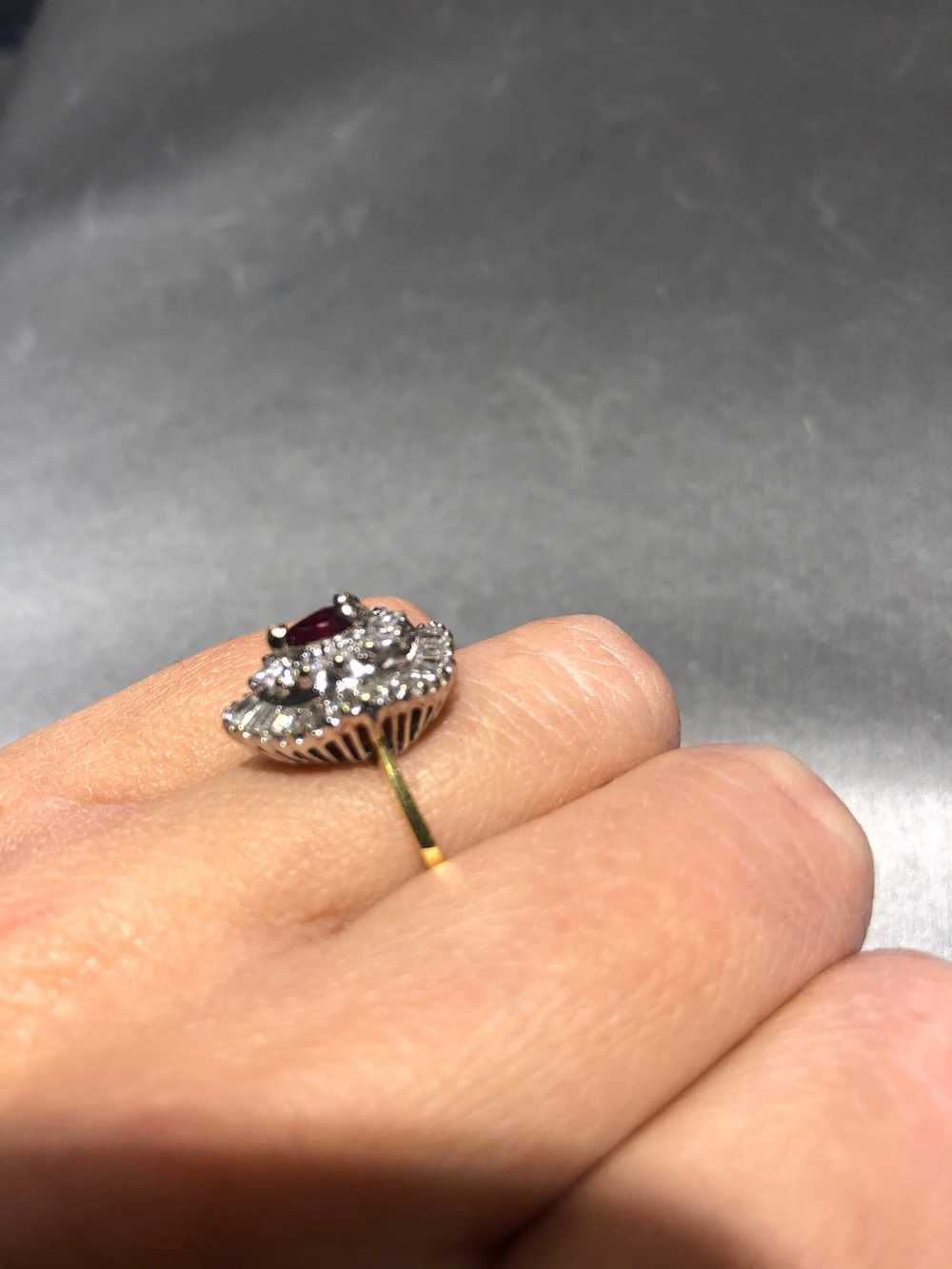The Chicago: Two Tone Pear Shaped Ruby & Diamond … - image 9