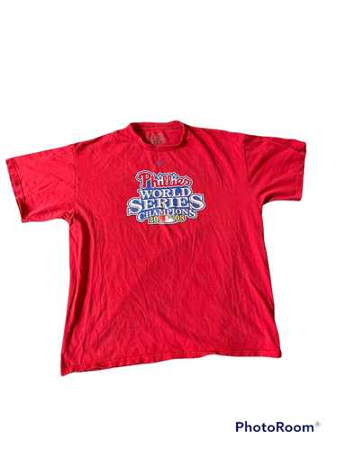 Vintage Nike Team MLB Phillies Men's Size L Red Short Sleeve Blue Ringer T Shirt