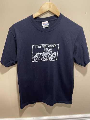 Hanes I live with zombies vintage tee hanes small… - image 1