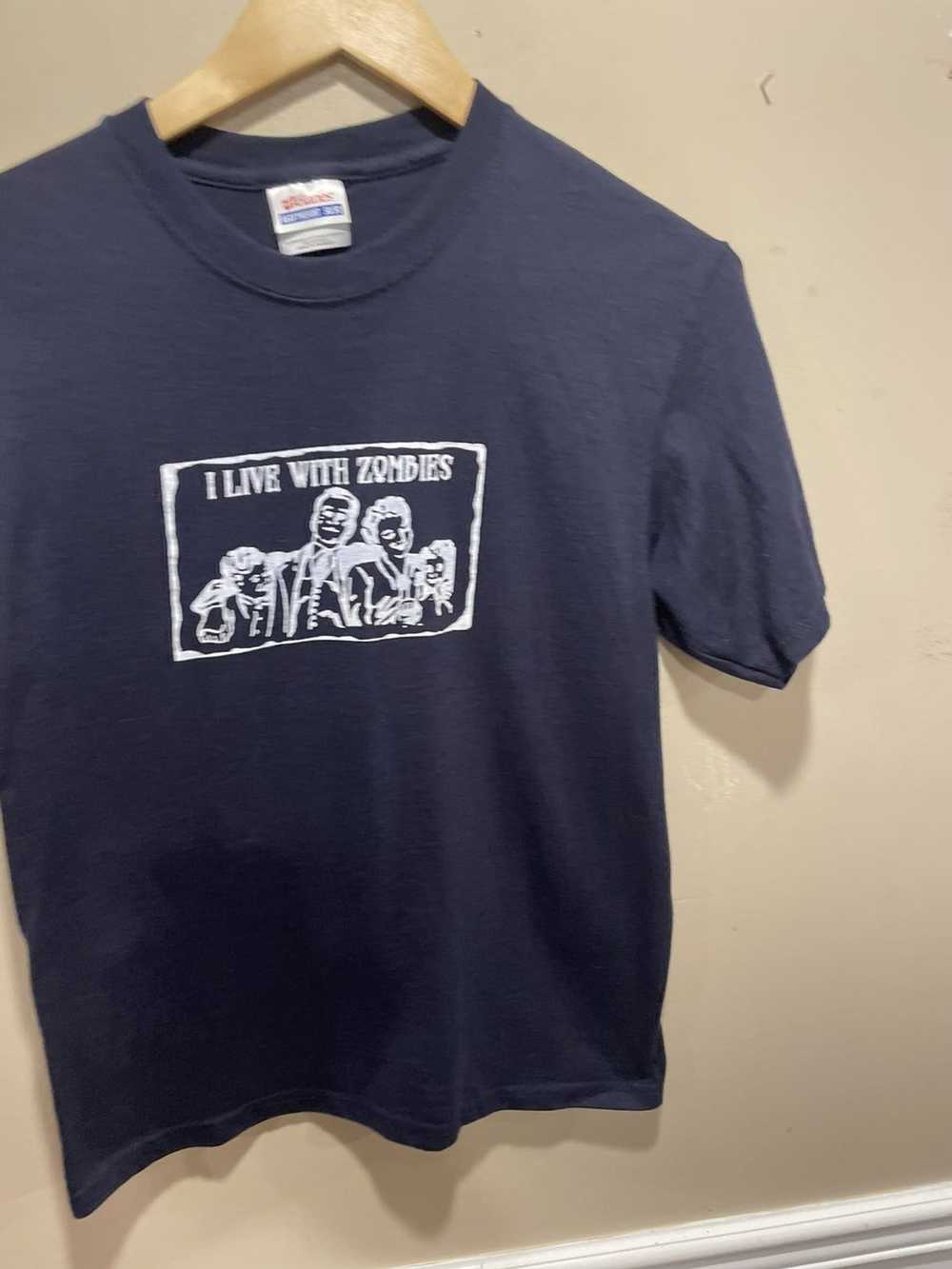 Hanes I live with zombies vintage tee hanes small… - image 3