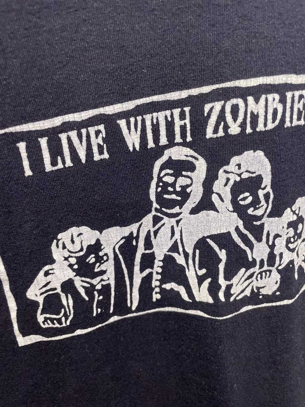 Hanes I live with zombies vintage tee hanes small… - image 4