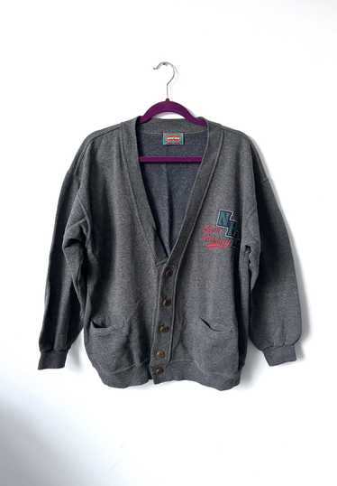 Vintage Cotton Jersey Grey NHL Baseball Cardigan J