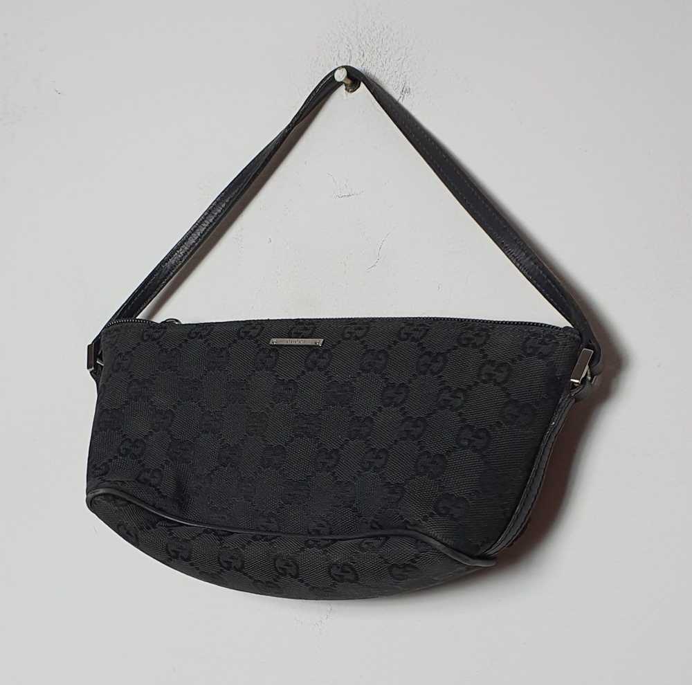 Black Vintage Gucci Monogram GG Baguette Bag - Gem