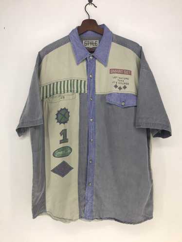 Japanese Brand Naturalism Style Colour Block Shirt - image 1