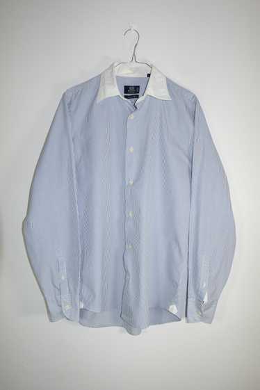 Boggi Custom fit Striped Blue White Shirt